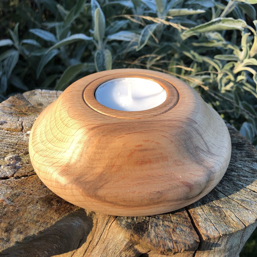 Bougeoir en hêtre (bougeoir 3)