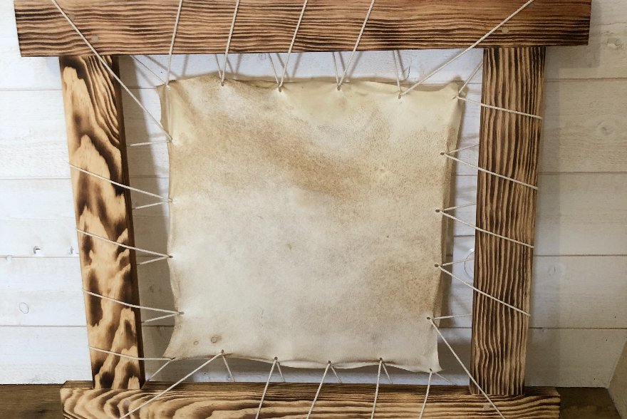 Cadre à peindre peaux et bois - forme carré toile carrée