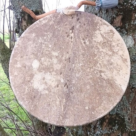 Tambour tissé beige et gris (tambour 25)